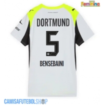 Camisa de time de futebol Borussia Dortmund Ramy Bensebaini #5 Replicas 2º Equipamento Feminina 2025-26 Manga Curta